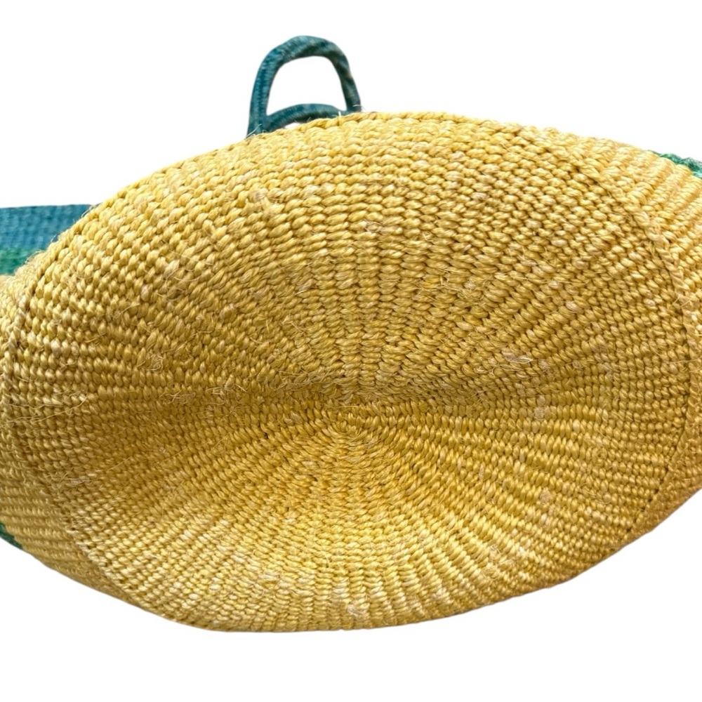 Striped Straw Rope Handle Market Tote Bag - Picture 5 of 7